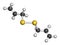 Diallyl disulfide garlic molecule. One of the compounds responsible for taste, smell and health effects of garlic. Atoms are