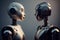Dialogue or communication between two robots, generative ai