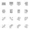 Dialogue conversation line icons set