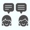 Dialogue solid icon. Two speaking people vector illustration isolated on white. Chat conversation glyph style design