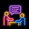 dialogue of two people neon glow icon illustration
