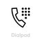 Dialpad call phone. Editable line vector.