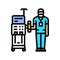 dialysis technician dialyzer color icon vector illustration