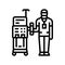 dialysis technician dialyzer line icon vector illustration