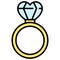 Diamon ring icon, Love and heart vector