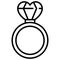 Diamon ring icon, Love and heart vector