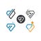 Diamond arrow logo vector icon illustration design