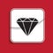 Diamond badge. Internet button on red background. 10 eps