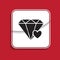 Diamond badge. Internet button on red background. 10 eps