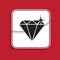 Diamond badge. Internet button on red background. 10 eps