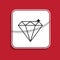 Diamond badge. Internet button on red background. 10 eps