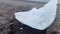 Diamond Beach in Iceland with blue icebergs melting on black sand and ice glistening with sunlight