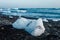 Diamond beach in Iceland - icebergs in black sand beach