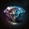 Diamond on a black background. Brilliant beautiful sparkling shining round shape emerald image.