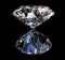 Diamond on black background with clipping path