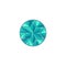 Diamond or blue topaz rounded gem icon cartoon vector illustration isolated.