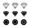 Diamond brilliant. Vector icon collection. Vector black diamonds collection. Linear outline sign. Diamond shapes gemstone