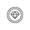 Diamond in circle outline icon