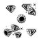 Diamond collection set. Collection icon diamonds. Vector