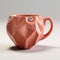 Diamond Coral Pink Mug With Zbrush Style And Chewy Finish