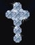 Diamond cross, Happy Easter card, vector