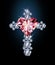 Diamond cross and ruby heart