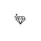 Diamond, crystal or brilliant line black icon. Best, royal, vip, precious symbol