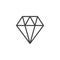 Diamond crystal gemstone outline icon
