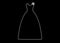 Diamond Crystals Paved Outline of Party Long Dress Vector Glamor Rhinestones Fashion Evening Gown Icon
