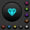 Diamond dark push buttons with color icons