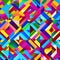 Diamond Dazzle: An image of a geometric pattern created with diamond shapes, in a dazzling array of bright and bold colors5, Gen