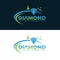 Diamond Echo car wash logo design vector template