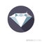 Diamond flat design long shadow color vector icon