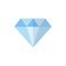 Diamond. Flat vector design with long shadow. Isolated.