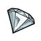 Diamond gem stone. Vintage color vector engraving illustration