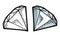 Diamond gem stone. Vintage color vector engraving illustration