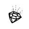 Diamond. Gemstone, doodle style. Vector linear icon.
