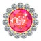 Diamond & gemstones round brooch