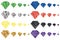 Diamond glitter color shape set