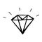 Diamond hand drawn icon. Black