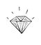 Diamond. Hand drawn monochrome vector isolated