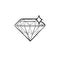 Diamond hand drawn outline doodle icon.