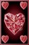 Diamond hearts poker card, vector