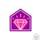Diamond house logo. Thin line style jewelry shop symbol. Brilliant homes real estate business concept. Luxury life sign.