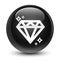 Diamond icon glassy black round button