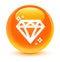 Diamond icon glassy orange round button