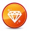 Diamond icon special glassy orange round button