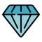 Diamond icon vector flat