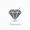 Diamond icon vector illustration on transparent background.