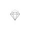 Diamond Icon Vector in Trendy Outline Style. Expensive Stone Symbol Illustration - Editable Stroke